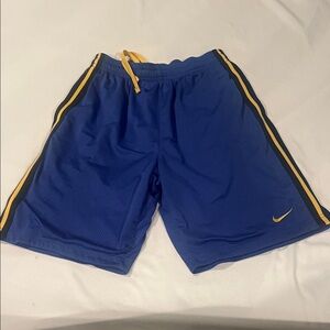 Nike Men's Athletic Shorts in Blue with Yellow Accents